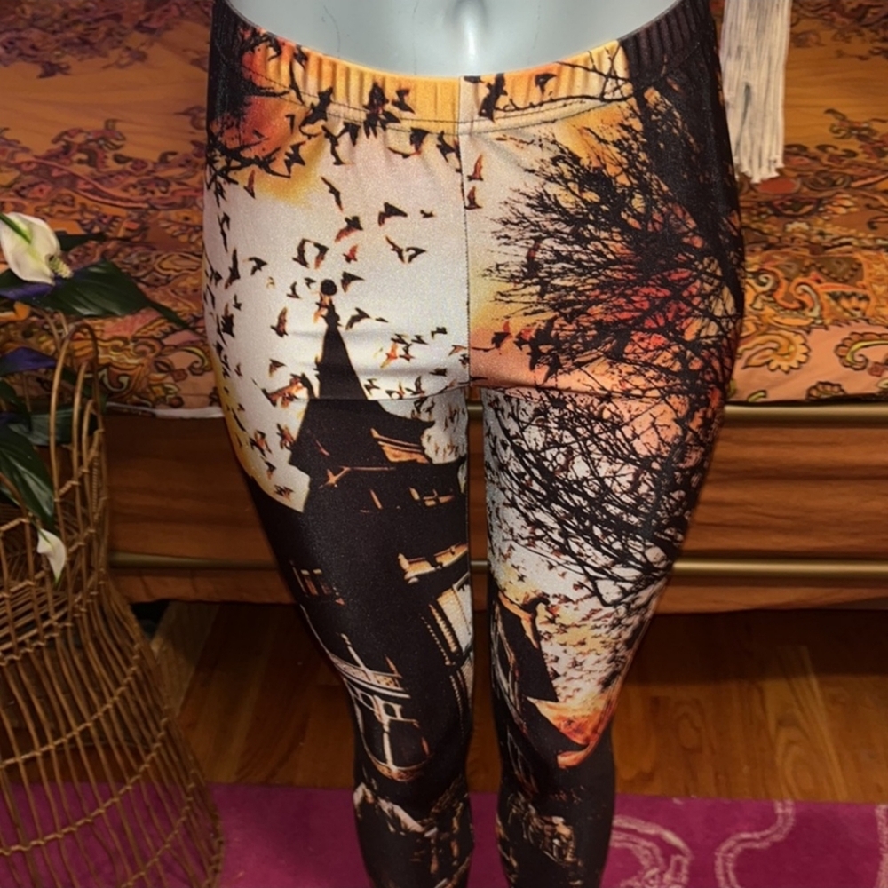 Haunted House Halloween Leggings - Picture 2 of 5